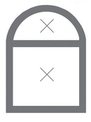 Конфигурация арочного окна с горизонтальным импостом